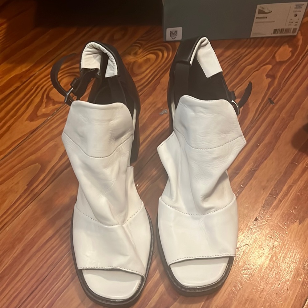 White heel sandals purchased in Madrid Spain. Worn once